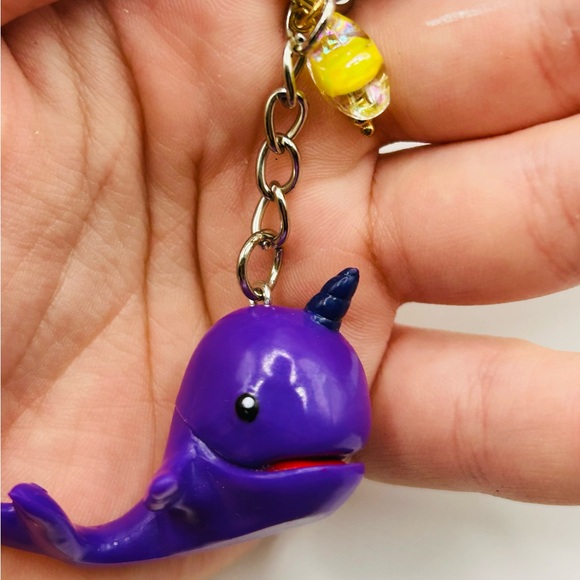 ⭐️Handmade Celestial Narwhal Figure Keychain⭐️ - Picture 2 of 4